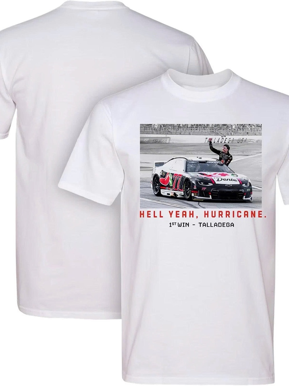 White Racing Graphic Tee with Red Accents